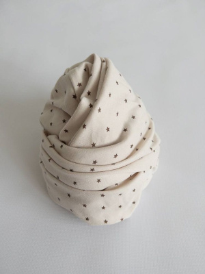 Простыня трикотажная на резинке для детской кроватки "звёзды", цвет бежевый 9005/4п