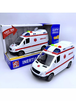 Машина Скорая помощь белая 14 см