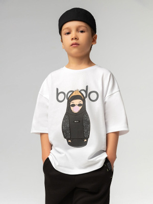 Футболка с коротким рукавом Bodo белый/черный