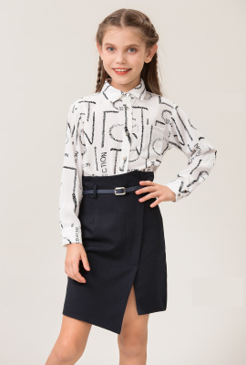 Блузка для девочки COLABEAR молочно-черный буквы