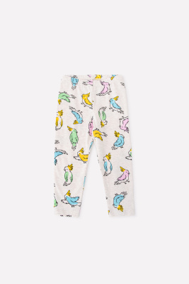 Бриджи для девочки Crockid светло-бежевый меланж цветные какаду к327