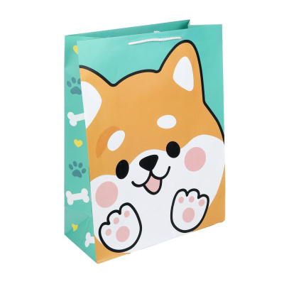 Пакет подарочный МАТОВЫЙ xl,корги,140 гр/м2 ЧУДО ПРАЗДНИК в кор.5*12шт