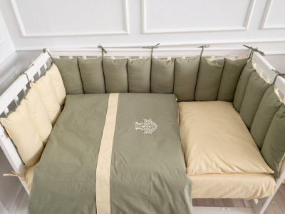 Набор 6пр.для прямоугольной кроватки "Organic baby cotton" цв.зеленый 6115/3