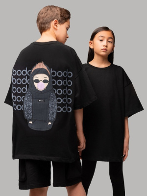 Футболка с коротким рукавом Bodo черный/серый