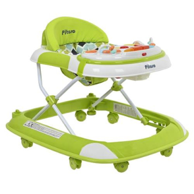 Ходунки Веселая ферма (8 силик.колес,игр.муз.панель,2стоппера) Green/Салатовый PITUSO 