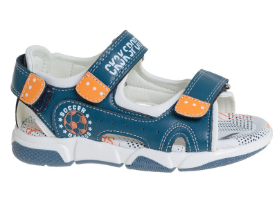 Сандалии для мальчика Сказка синий-оранжевый