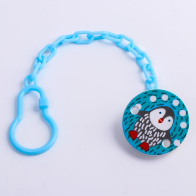 Держатель для пустышки «Пингвинёнок», на цепочке,цвет голубой Крошка Я