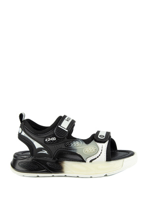 Босоножки для девочки Kapika черный/белый