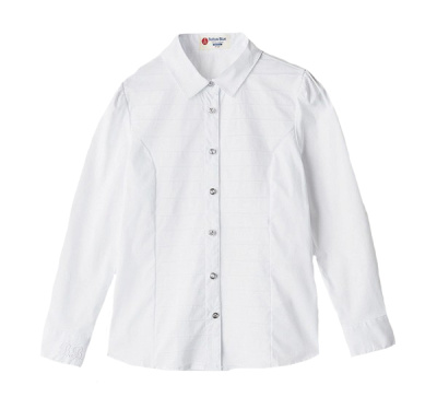 Блузка школьная с длинным рукавом для девочек Button Blue
