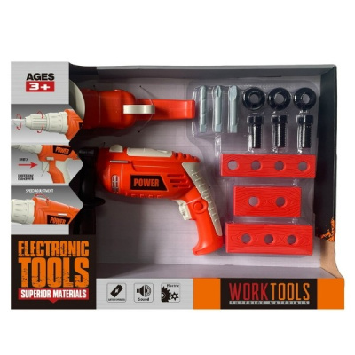 Набор "Инструменты" дрель, аксессуары, звуковые эффекты, вращение, в/к 43*7,5*32 см