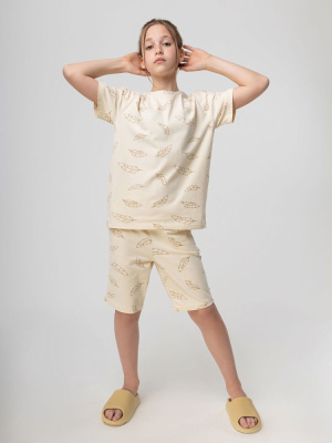 Футболка с коротким рукавом + шорты Bodo песочно-бежевый