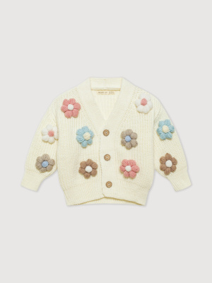 Кардиган с цветами MIMILAV молоко