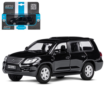 Машинка металл. 1:43  Lexus LX570, черный, инерция, откр. двери, в/к 17,5*12,5*6,5
