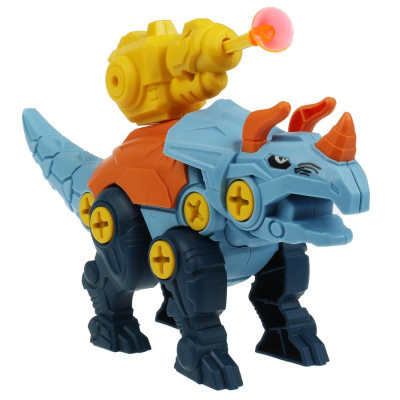 Конструктор с отвёрткой  динозавр С ПУШКОЙ, 25 дет. Город мастеров 