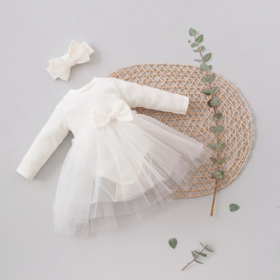 Платье-боди с повязкой на голову KiDi Новый Болеро молочный