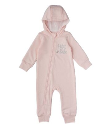 Комбинезон с капюшоном на молнии Petit Bebe футер-петля розовый Little Star
