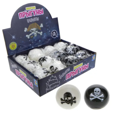 Мячик-прыгун ПВХ 5,5 см  Веселый Роджер со светом