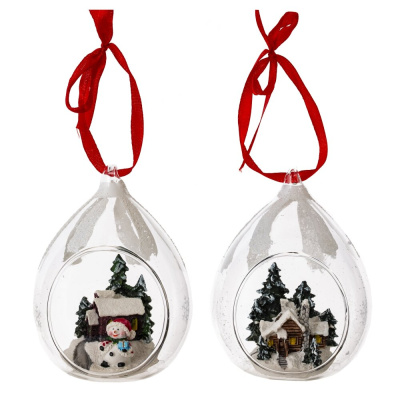 Украшение новогоднее "Капля", L9 W8 H12 см, 2в.