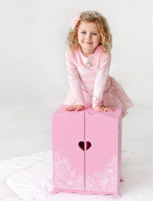 Шкаф с дизайнерским цветочным принтом Diamond princess розовый Манюня