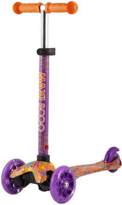 Самокат 3-х колесный Maxiscoo Baby со Светящимися Колесами Кошки