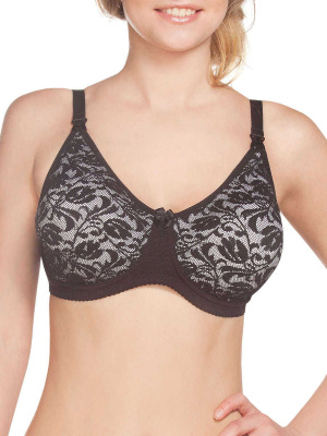 Бюстгалтер послеродовой ФЕСТ 75-D черное кружево на белом