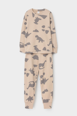 Пижама Crockid темно-бежевый дино
