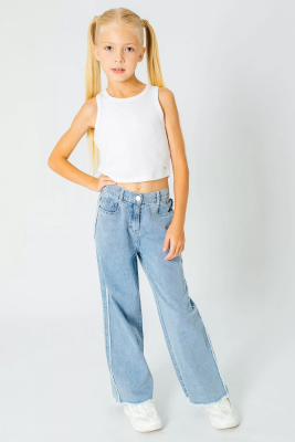 Брюки для девочки COLABEAR джинсовый