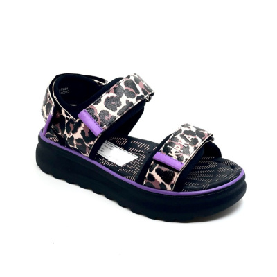 Босоножки для девочки Kapika черный/фиолетовый