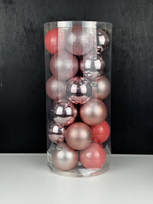 Шары в тубе однотонные 8 см розовый