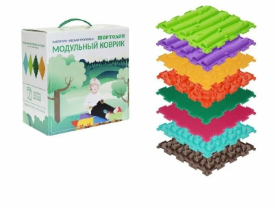 Коврик массажный модульный ОРТО Набор №8 Трава-2,Шишки-2,Желуди-2,Лесенка-2 4142