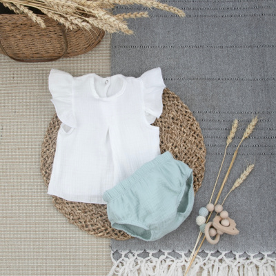 Комплект топ+трусики Муслин KiDi полынь