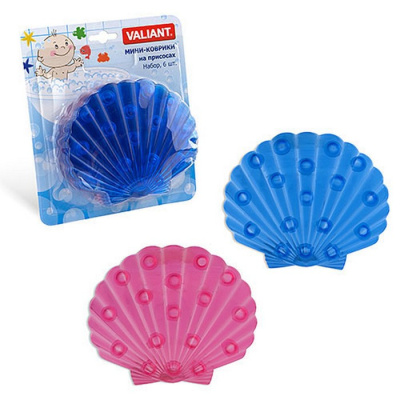 VAL CC6-SP Мини-коврик для ванной комнаты РАКУШКА (на присосах), набор 6 шт., COLOUR CHANGE