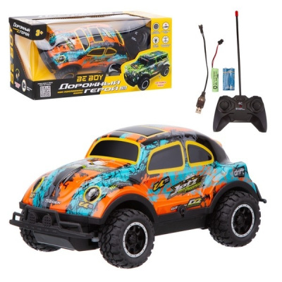 Машинка на пульте р/у  "BeBoy", световые эффекты, резин. покрышки, USB зарядное устройство, размер: 