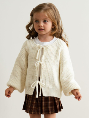 Кардиган с бантиками MIMILAV молоко