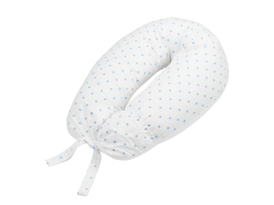 Подушка для беременных Премиум наполнитель холлофайбер+полистирол голубой горох Roxy Kids