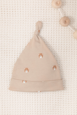 Шапка Crockid медвежата на бежевом