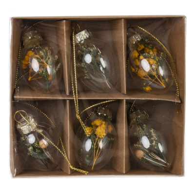 Набор из 6-ти изделий декоративных подвесных Яйцо пасхальное L12 W11 H3,5 см