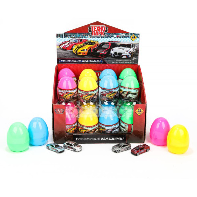Машина металл ЯЙЦО гоночное авто, 6,5 см, в ассор., дисплей Технопарк 