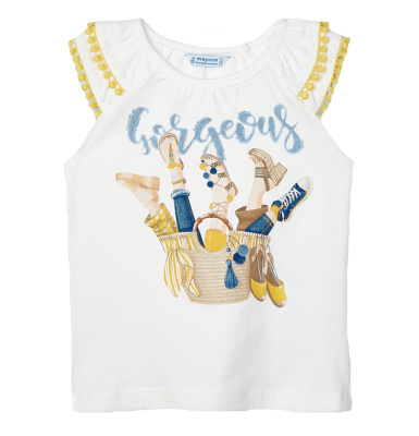 Футболка с коротким рукавом для девочек Mayoral светло-бежевый