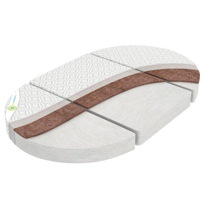 Матрац в кроватку МОНИС СТИЛЬ овал из 3-х частей (125*75*10)*