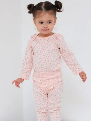 Боди с длинным рукавом Carrot Цветочки персиковый