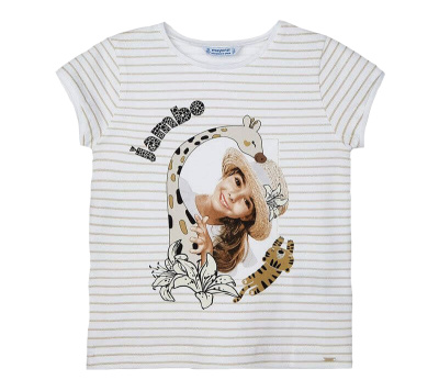 Футболка с коротким рукавом для девочек Mayoral белый антик