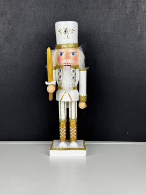 Фигурка Щелкунчик с мечом бел-зол мундир,25см