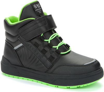 Ботинки для мальчика CROSBY черный/салатовый