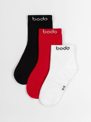 Носки Bodo 3 пары черный/красный/белый