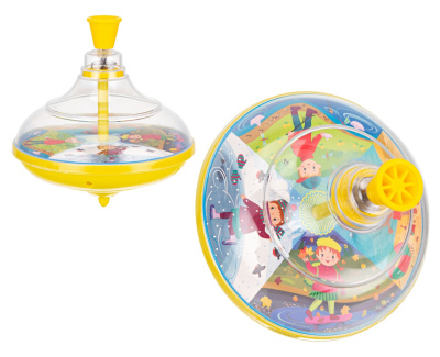 Юла прозрачная "Elefantino" Времена года", цвет: желтый пластик, в сетке 