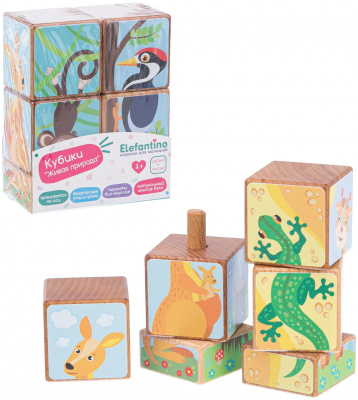 Набор кубиков на оси Живая природа