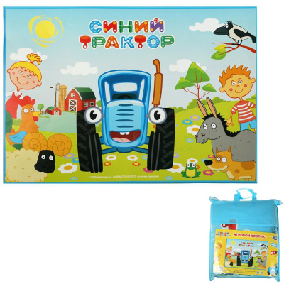 Коврик на фольгированной основе СИНИЙ ТРАКТОР 180*130*0,5 см.в сумке Умка 