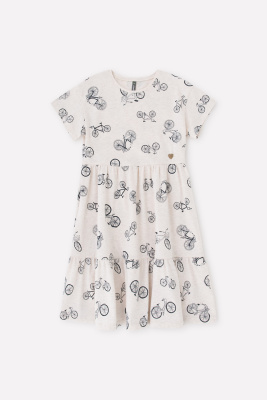 Платье для девочки Crockid светло-бежевый меланж велосипеды к339