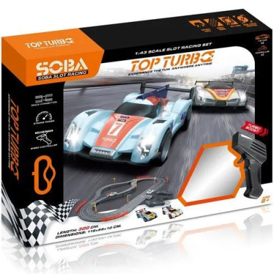 Набор SONGBAO Автотрек-турбо Гоночная трасса длина 300 см, 2 машины, 2 пульта, свет